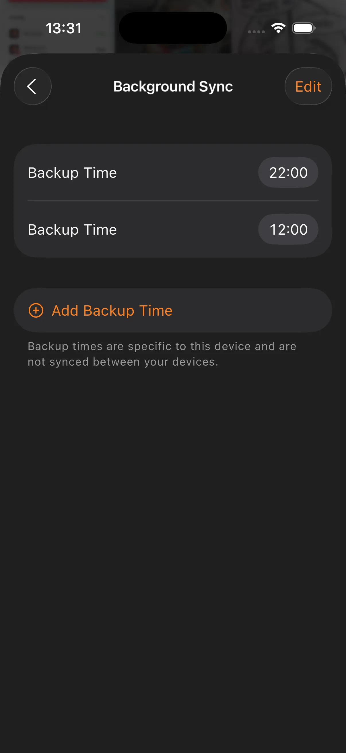 Photoflare – scheduled background sync times